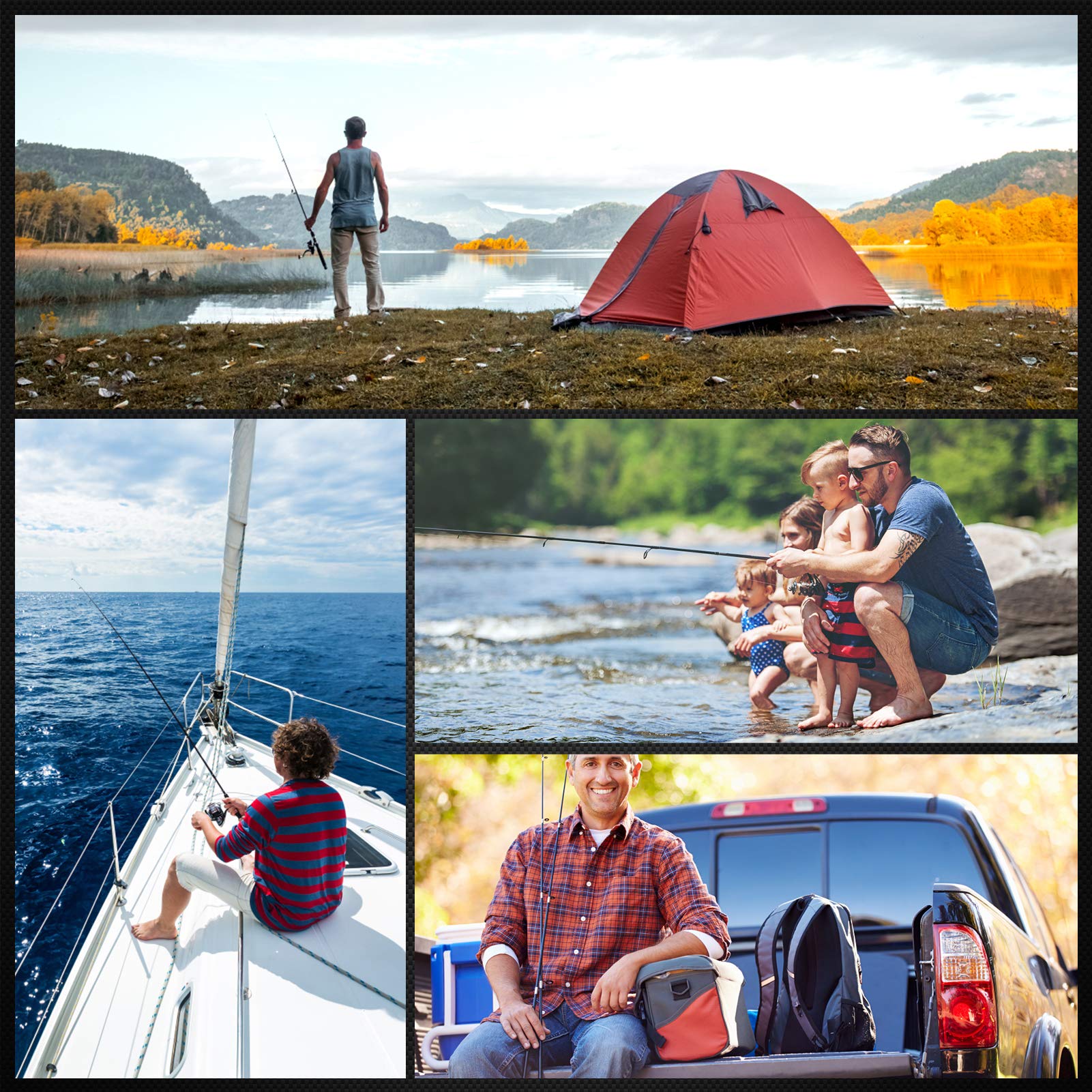 Zestaw wędki Magreel: Teleskopowa wędka z kołowrotkiem, żyłką i akcesoriami do wędkowania na słonej wodzie - obrazek 4