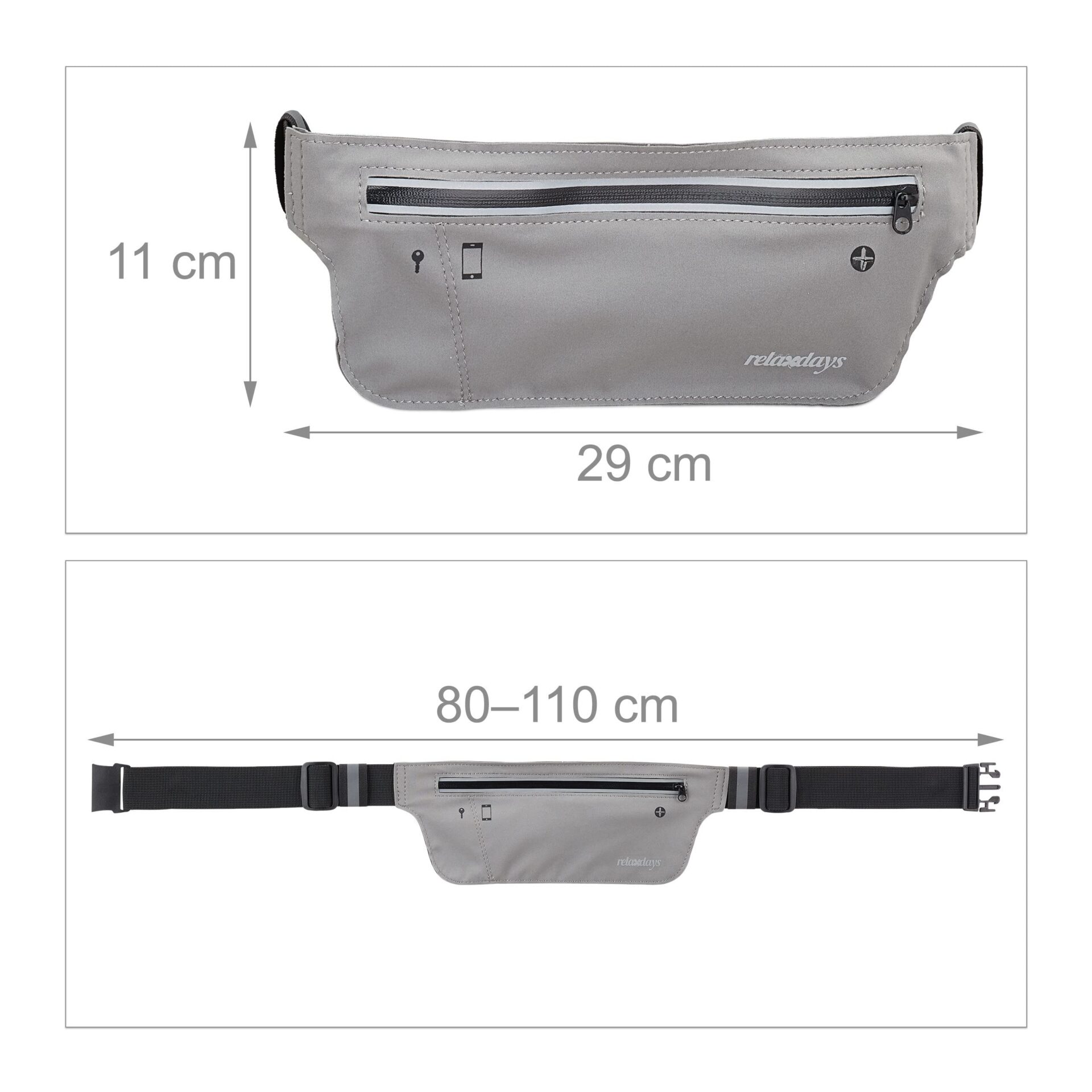 Relaxdays Torba do biegania, wodoszczelna, odblaskowa, 2 kieszenie, ot - obrazek 7