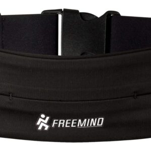freemind Pas do biegania premium – pas fitness do zabrania telefonu komórkowego i kluczy – sportowa torba biodrowa – do biegania fitnessu jazdy na rowerze aktywności na świeżym powietrzu czarny M