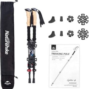Trzyczęściowy teleskopowy kij trekkingowy Fernwind z włókna węglowego