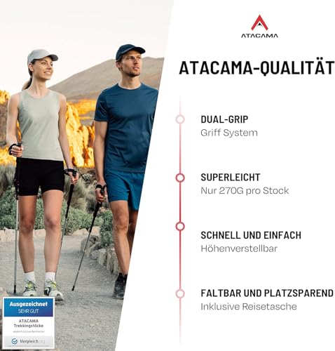 Atacama Kijki trekkingowe, teleskopowe, do nordic walking z uchwytem k - obrazek 11