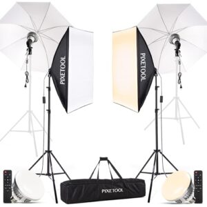 Zestaw Softbox 2x 4800 Lumenów LED Ściemniany 3000K-6000K, Lampa Softb