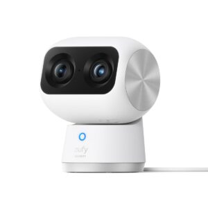 eufy Security Indoor Cam S350 - Podwójna kamera 4K UHD z 8x zoomem i 360° PTZ - Idealna do elektronicznej niani/kamery dla zwierząt - Monitoring