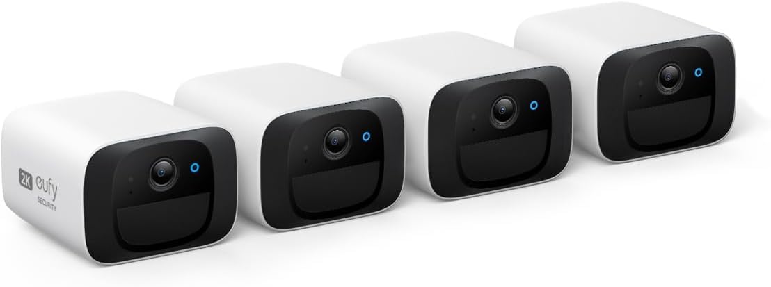 eufy Security SoloCam C210 - Zewnętrzna kamera monitorująca 2K bez kosztów miesięcznych - Bezprzewodowa 2.4 GHz WLAN - Kompatybilna z HomeBase 3 - Bezpłatne użytkowanie (4-cam)