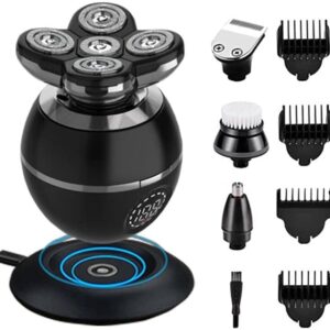 Golarka męska do łysienia 5D 5w1 IPX7 100% wodoodporność - bezprzewodowa, golenie na sucho i mokro