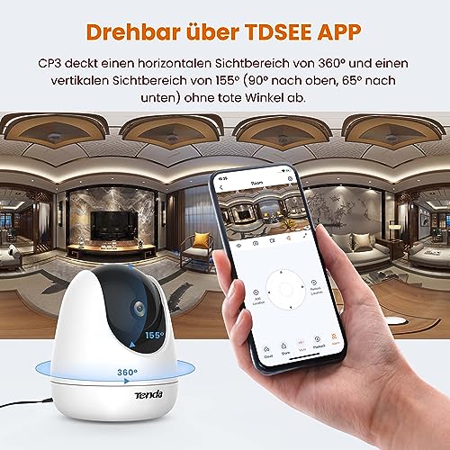 Kamera bezpieczeństwa wewnętrzna Tenda CP3 Pro V1.1, kamera 2K Wi-Fi z - obrazek 7