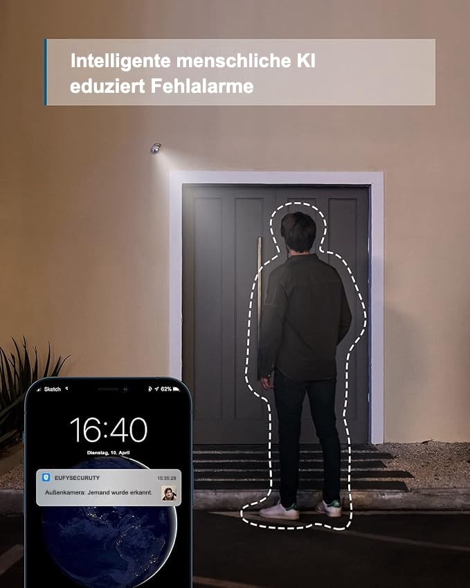 eufy Security Solo OutdoorCam C22 - Samowystarczalna kamera monitorująca 1080p z reflektorem na noc - Ochrona IP67 - Bez opłat - Monitoring na zewnątrz - obrazek 3