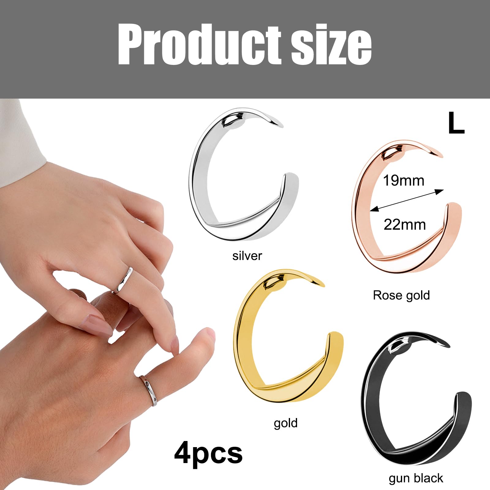 Pierścień przeciw chrapaniu na palec dla mężczyzn i kobiet (L) - Skuteczna akupresura do walki z chrapaniem - obrazek 7