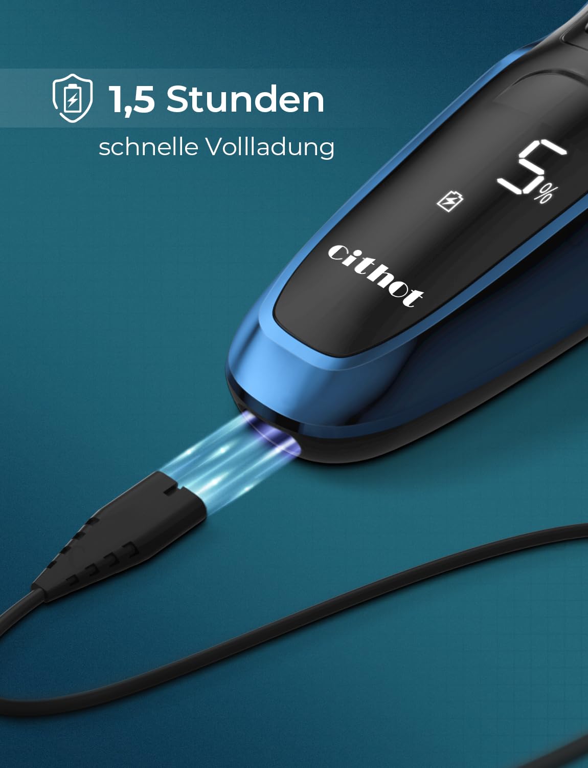 Golarka męska, elektryczna golarka z precyzyjnym trymerem, na mokro i - obrazek 4