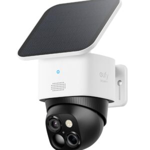 eufy Security SoloCam S340 Podwójne kamery Solarna kamera bezpieczeństwa Zewnętrzna 3K 360° Wi-Fi 24 GHz - Bezprzewodowa domowa kamera bezpieczeństwa - Brak opłaty miesięcznej