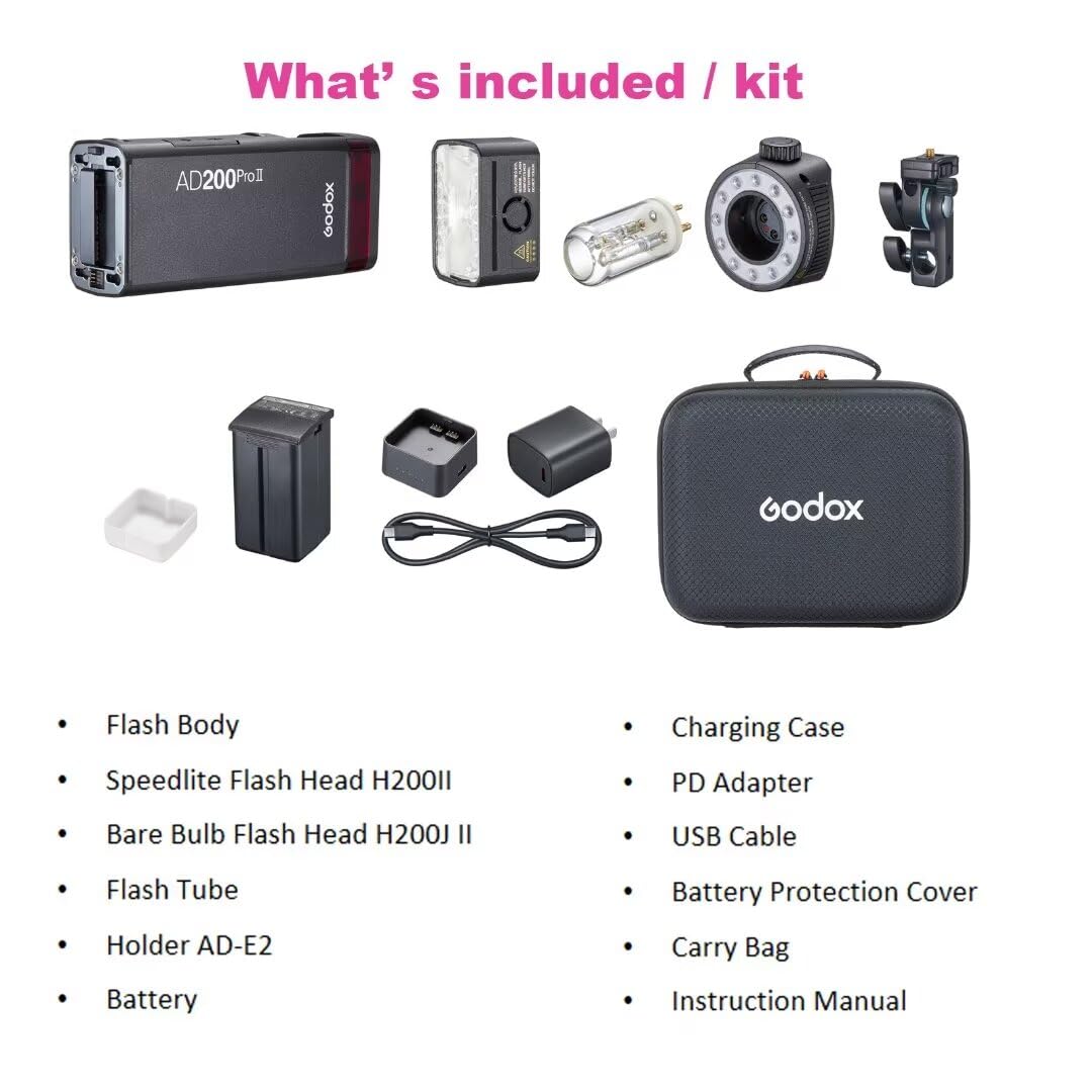 Godox AD200Pro II AD200 Pro II lampa błyskowa do aparatu, 200 W, lampa - obrazek 2