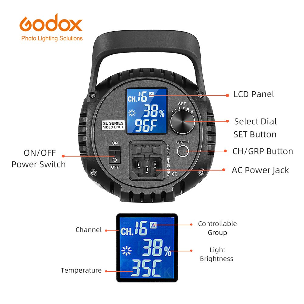 Godox SL60W SL-60W Bowens Mount 5600 K białe światło, wysoka jasność, - obrazek 4