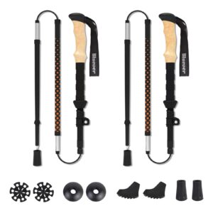 Kijki trekkingowe BLUEVER składane aluminiowe 7075 regulowane 115-135 cm Nordic Walking męskie i damskie