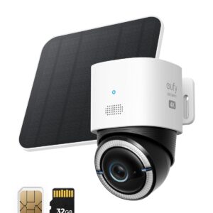 eufy 4G LTE kamera monitoringowa z Wi-Fi, funkcja przechylania 4K UHD,