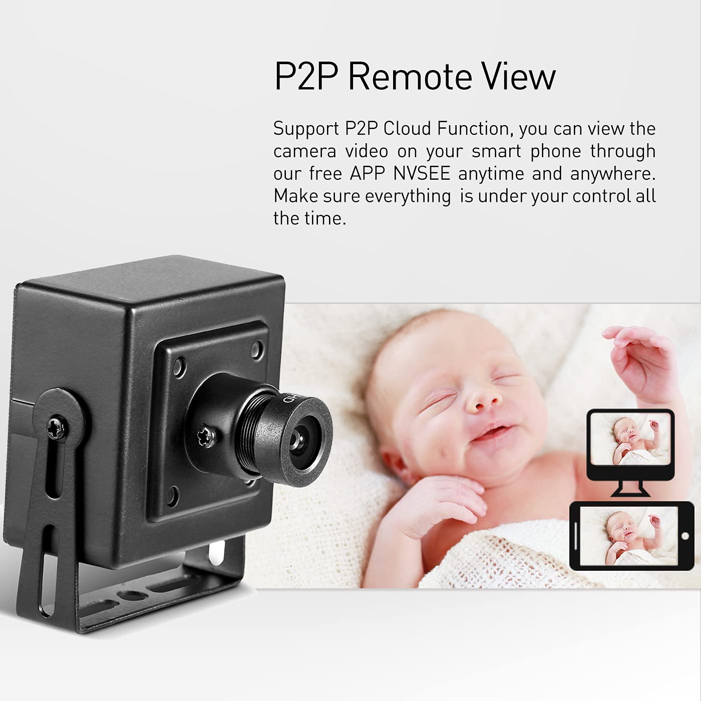 Revotech Mini Security IP Kamera HD 3 MP 75 stopni P2P H.265 CCTV - Kompakt, Metallgehäuse, Bewegungserkennung - obrazek 7