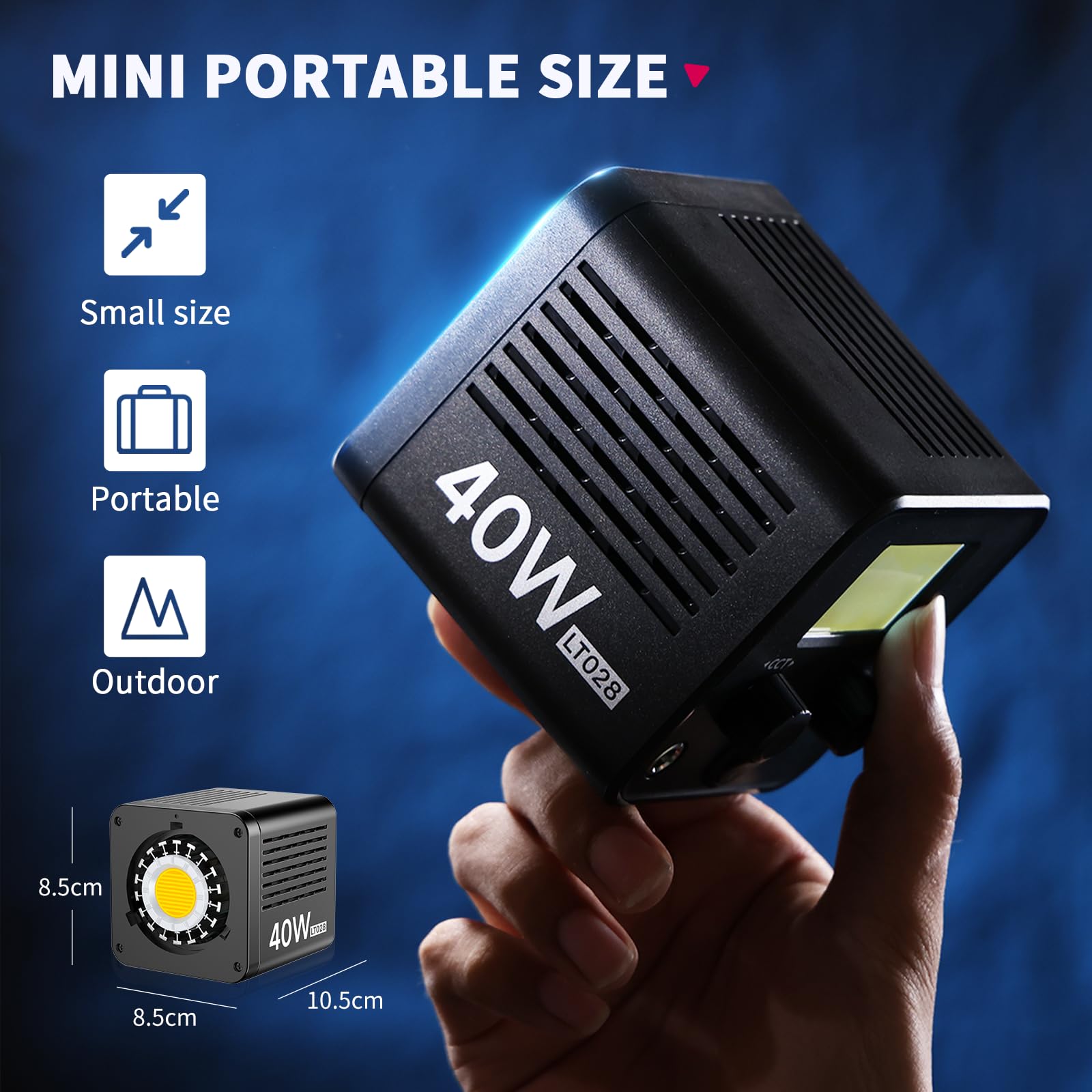 ULANZI Lampa wideo 40 W COB Bi-Color 2500-6500 K LED z akumulatorem 3400 mAh - Profesjonalne oświetlenie fotograficzne z 8 efektami świetlnymi - obrazek 4