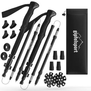 Składane kijki trekkingowe Gipfelsport z kieszenią - Regulowane dla kobiet i mężczyzn