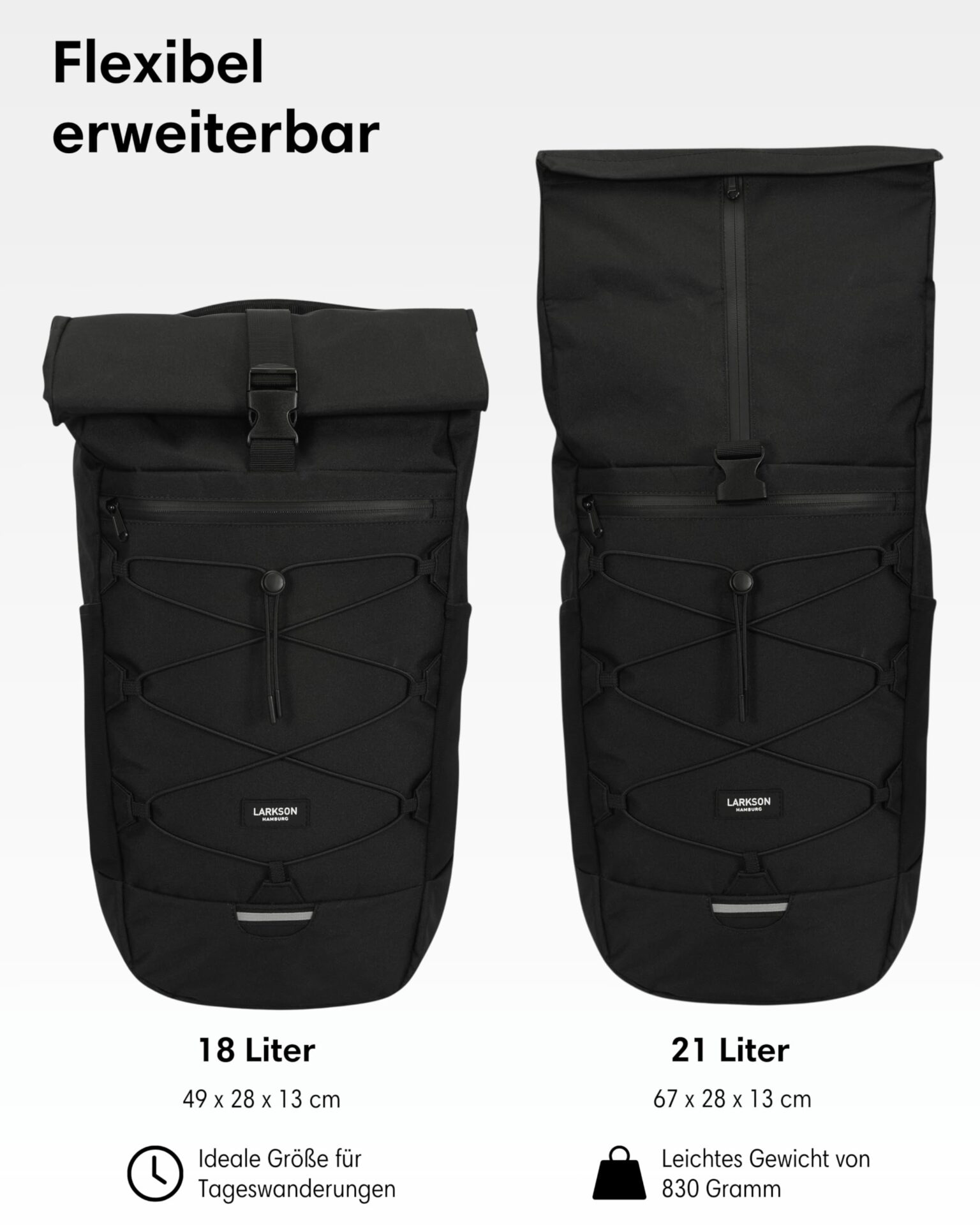 Plecak turystyczny Arvid 20l - dla kobiet i mężczyzn, trekkingowy z paskiem biodrowym, wodoodporny zamek - obrazek 7