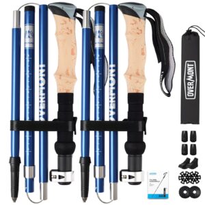 OVERMONT Kijki do chodzenia - 2-pak składanych aluminiowych kijków do