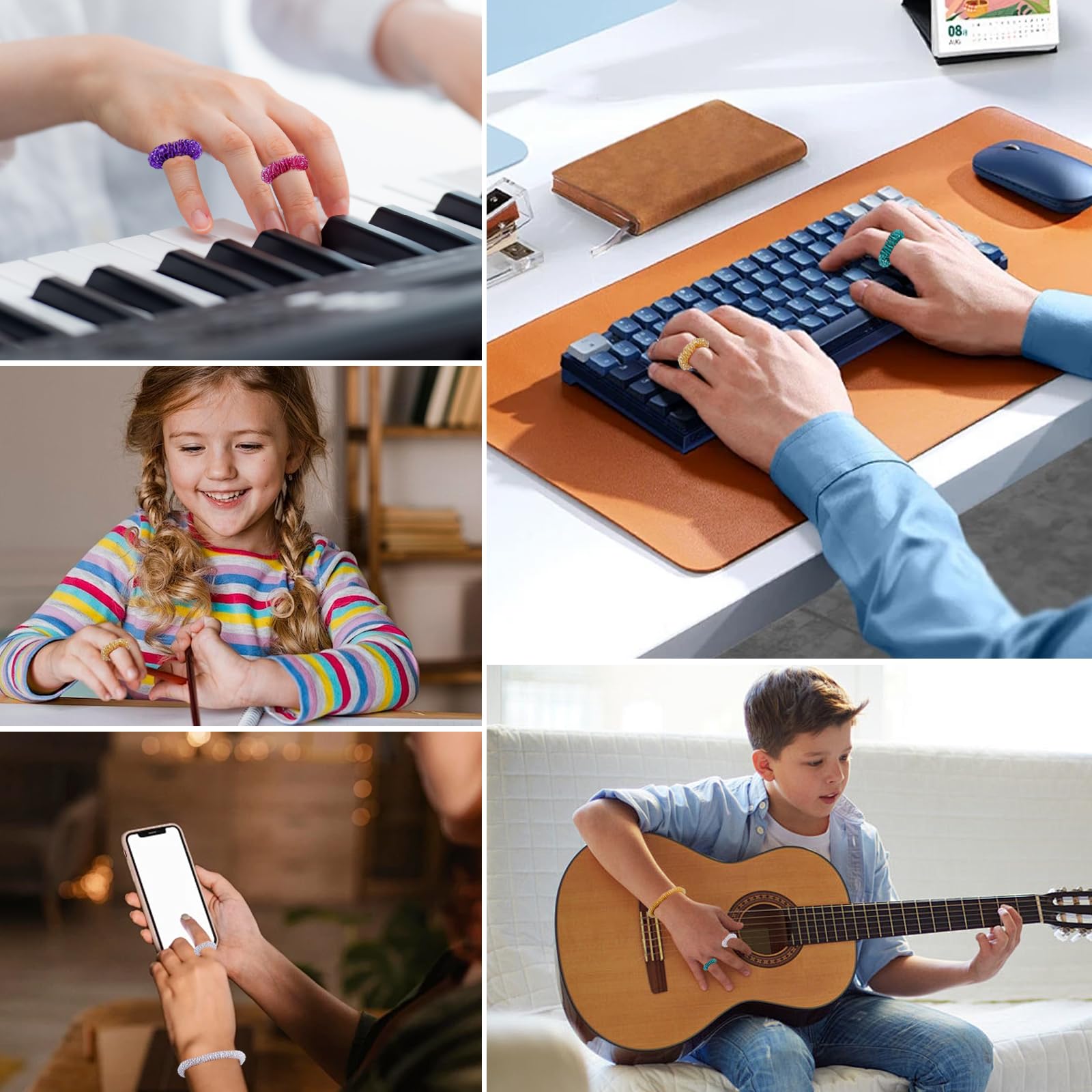 26 sztuk pierścieni antystresowych, pierścienie do masażu palców i nad - obrazek 6