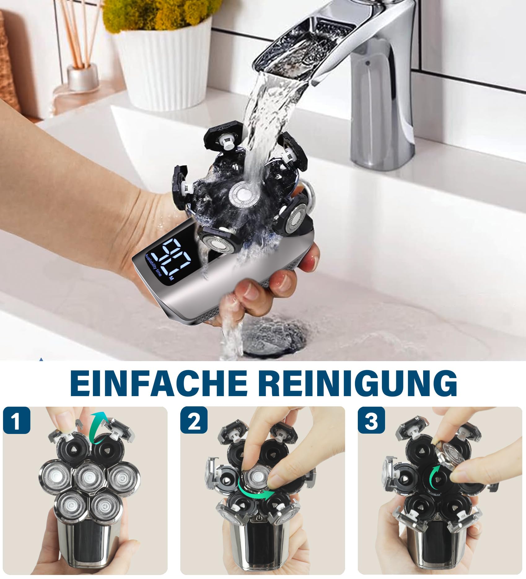 Golarka męska elektryczna do golenia głowy - najlepsza oferta online - obrazek 3