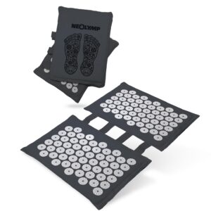 NEOLYMP Wycieraczka do akupresury z torbą do przenoszenia - Mata do masażu stóp z końcówkami ABS - Przyjazna dla środowiska - Akupresura, masaż stóp, akupunktura