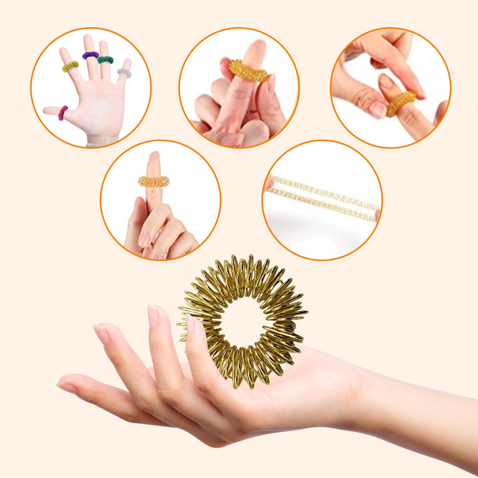 26 sztuk pierścieni antystresowych, pierścienie do masażu palców i nad - obrazek 3