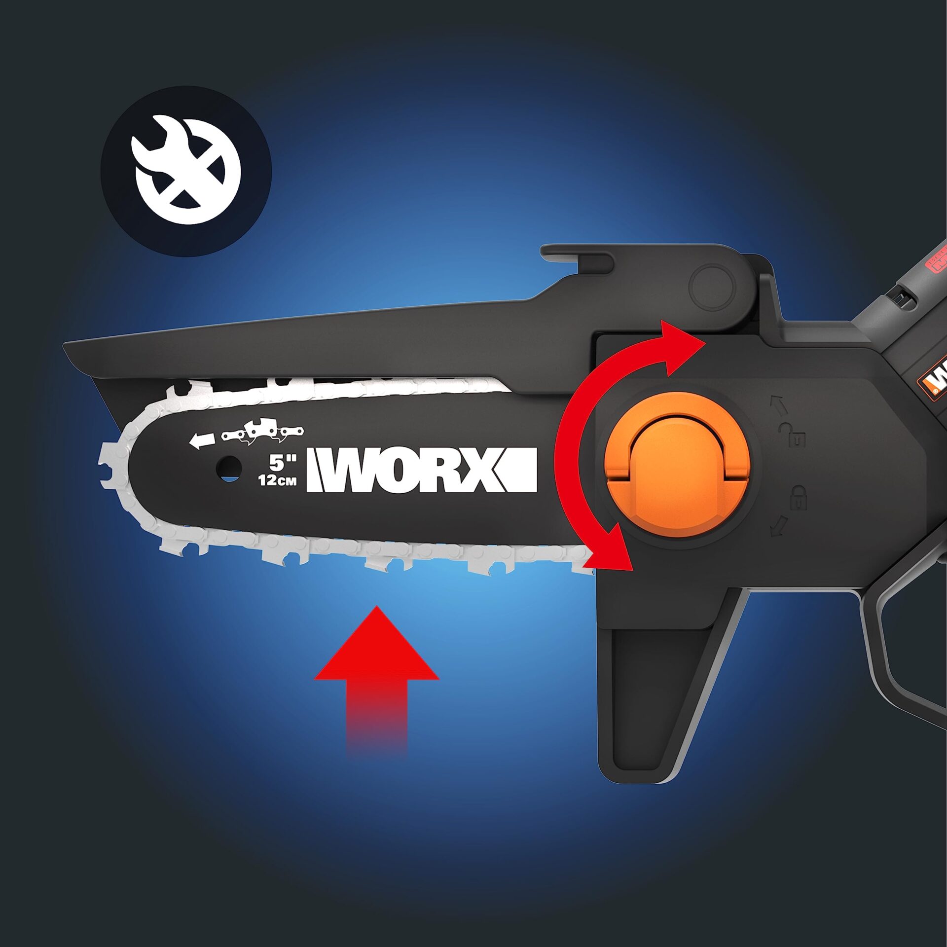 WORX WG325E.9 Nitro Mini piła łańcuchowa 20 V - jednoręczna piła łańcu - obrazek 5