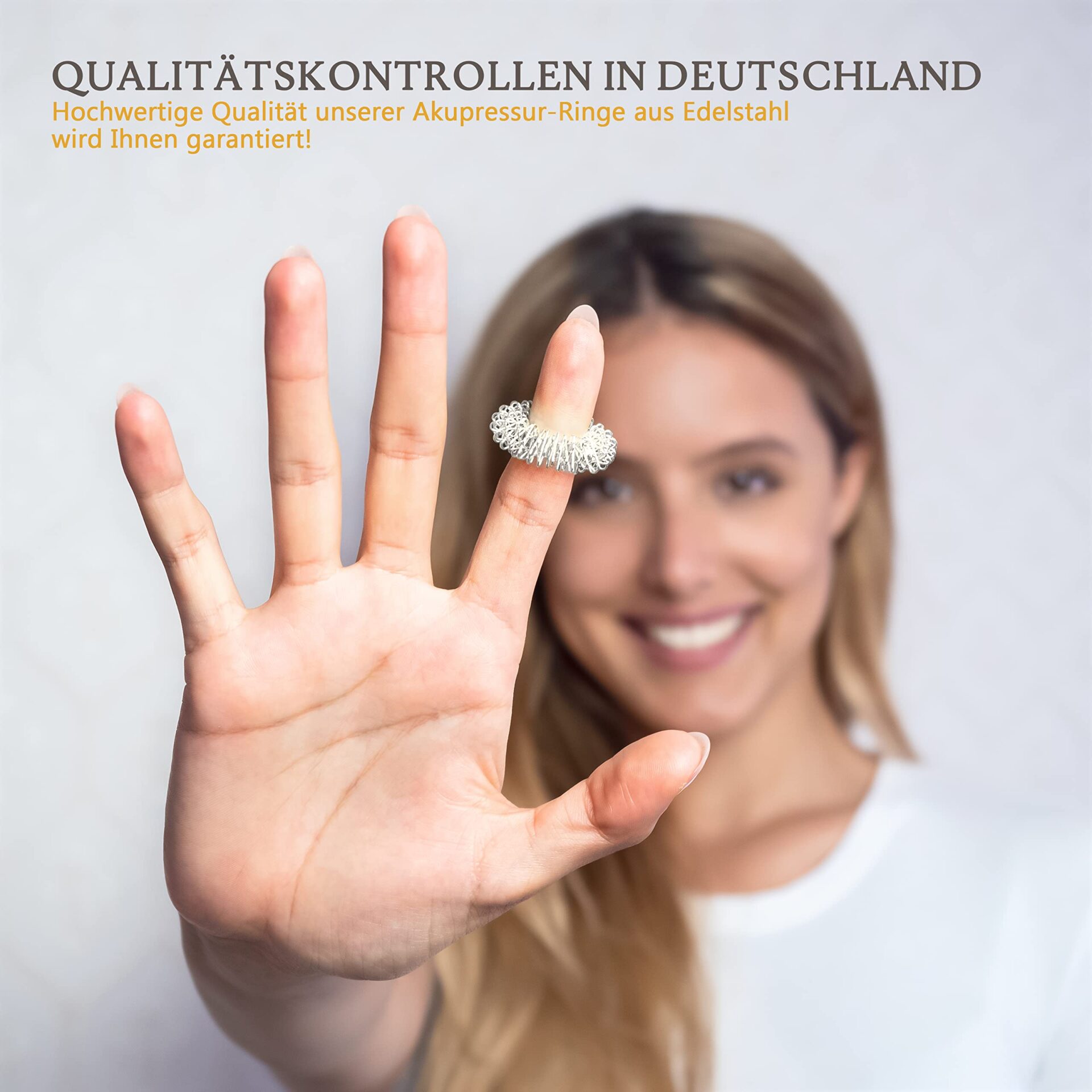 Pierścienie Akupresyjne na Palce - Zestaw 12 Sztuk w Srebrze | Pierścień Masujący Anti-Stress | 210 Punktów Nacisku | Darmowy E-Book | Akupresura dla Relaksu Palców i Dłoni - obrazek 2