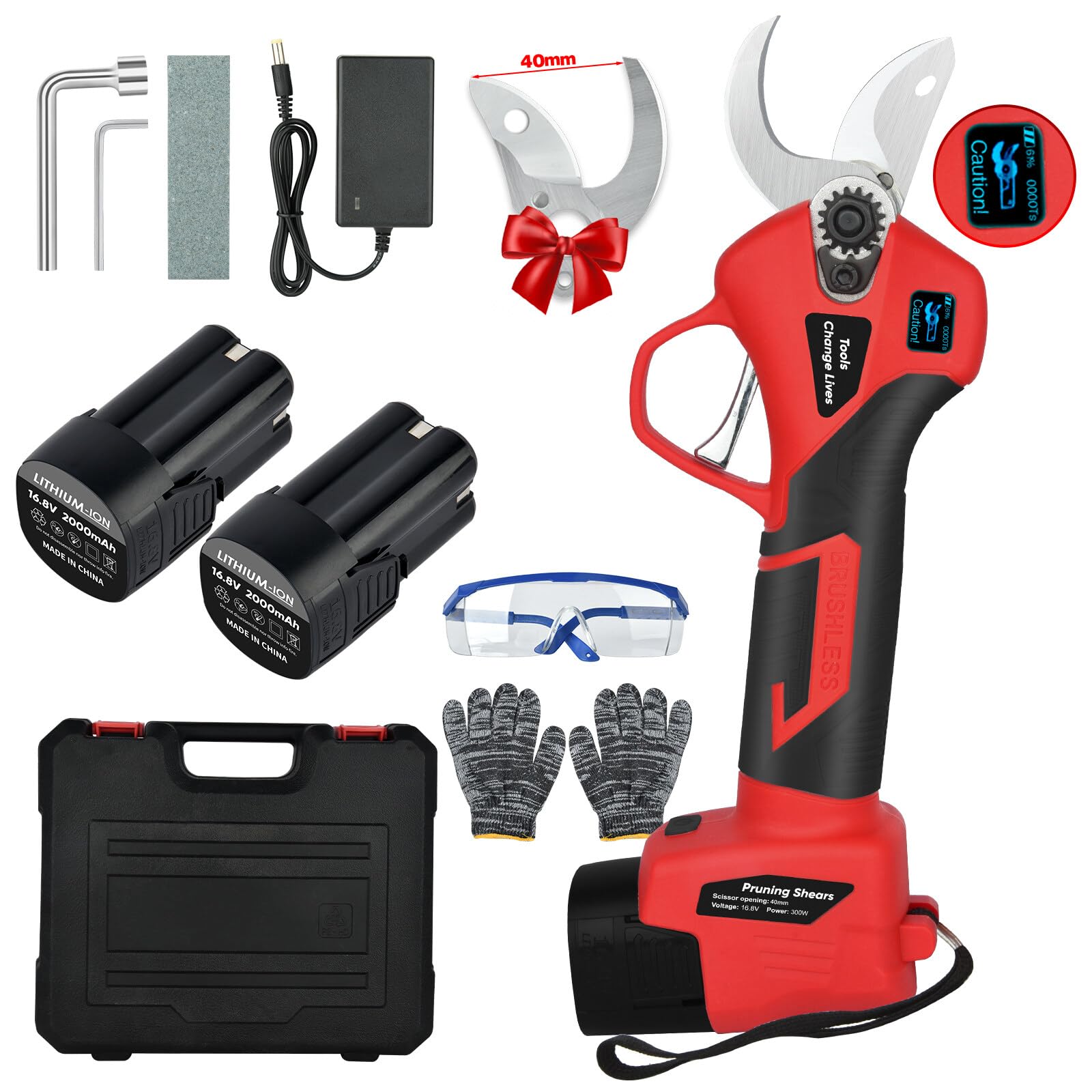 Profesjonalne elektryczne nożyce ogrodowe 168V bezprzewodowe akumulatorowe - cięcie do 40mm