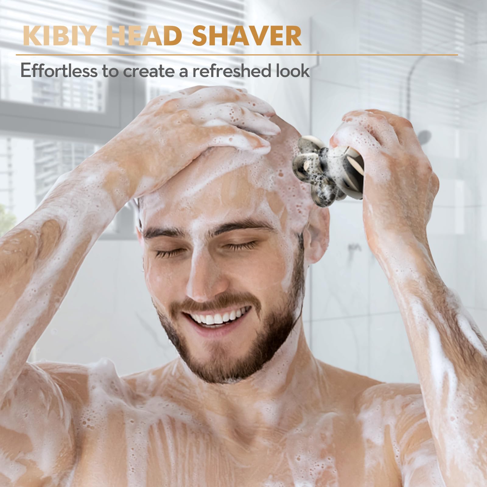 Golarka elektryczna do łysienia 5w1 z 6 obrotowymi głowicami IPX7 - zestaw do pielęgnacji brody i włosów - obrazek 4