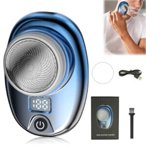 Mini golarka dla mężczyzn: elektryczna golarka przenośna USB C, do mokrego i suchego golenia, z wskaźnikiem mocy - idealna do brody i twarzy