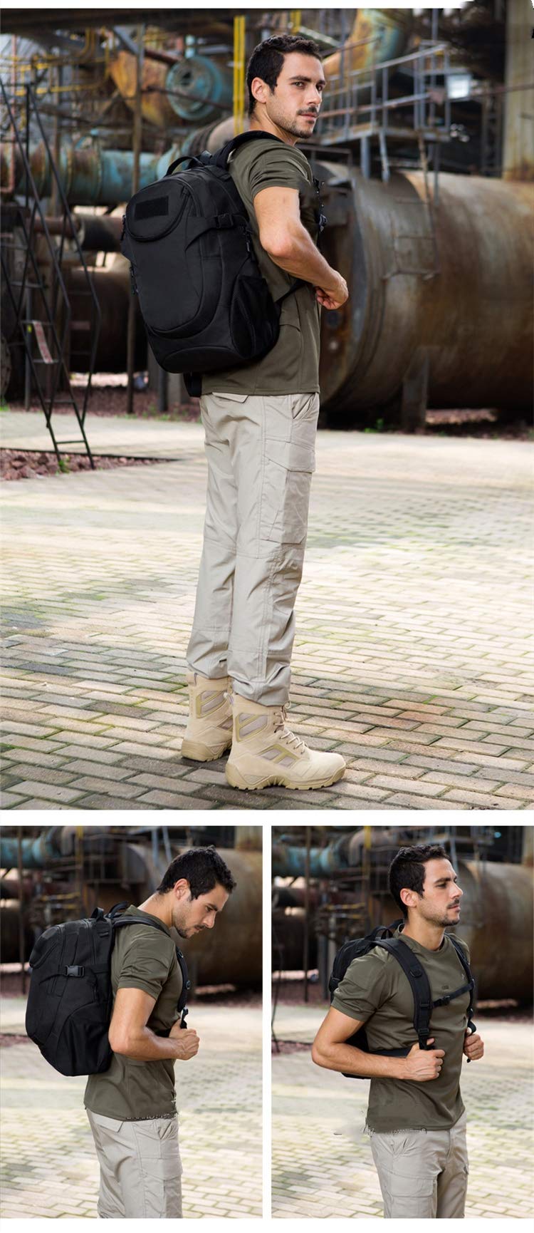 VINBAGGE Plecak taktyczny na motocykl, plecak turystyczny, outdoorowy, - obrazek 7