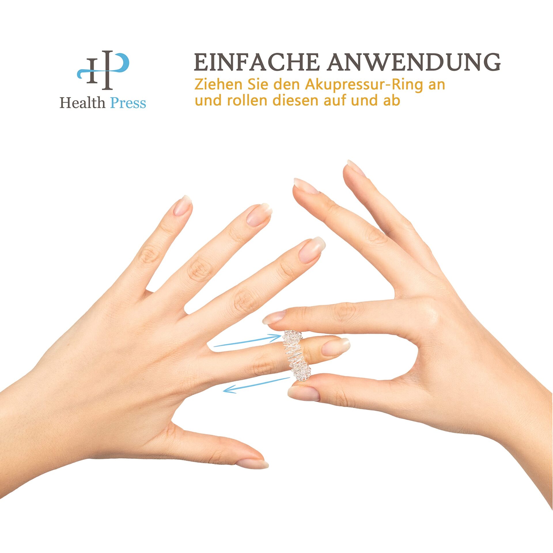 Pierścienie Akupresyjne na Palce - Zestaw 12 Sztuk w Srebrze | Pierścień Masujący Anti-Stress | 210 Punktów Nacisku | Darmowy E-Book | Akupresura dla Relaksu Palców i Dłoni - obrazek 4