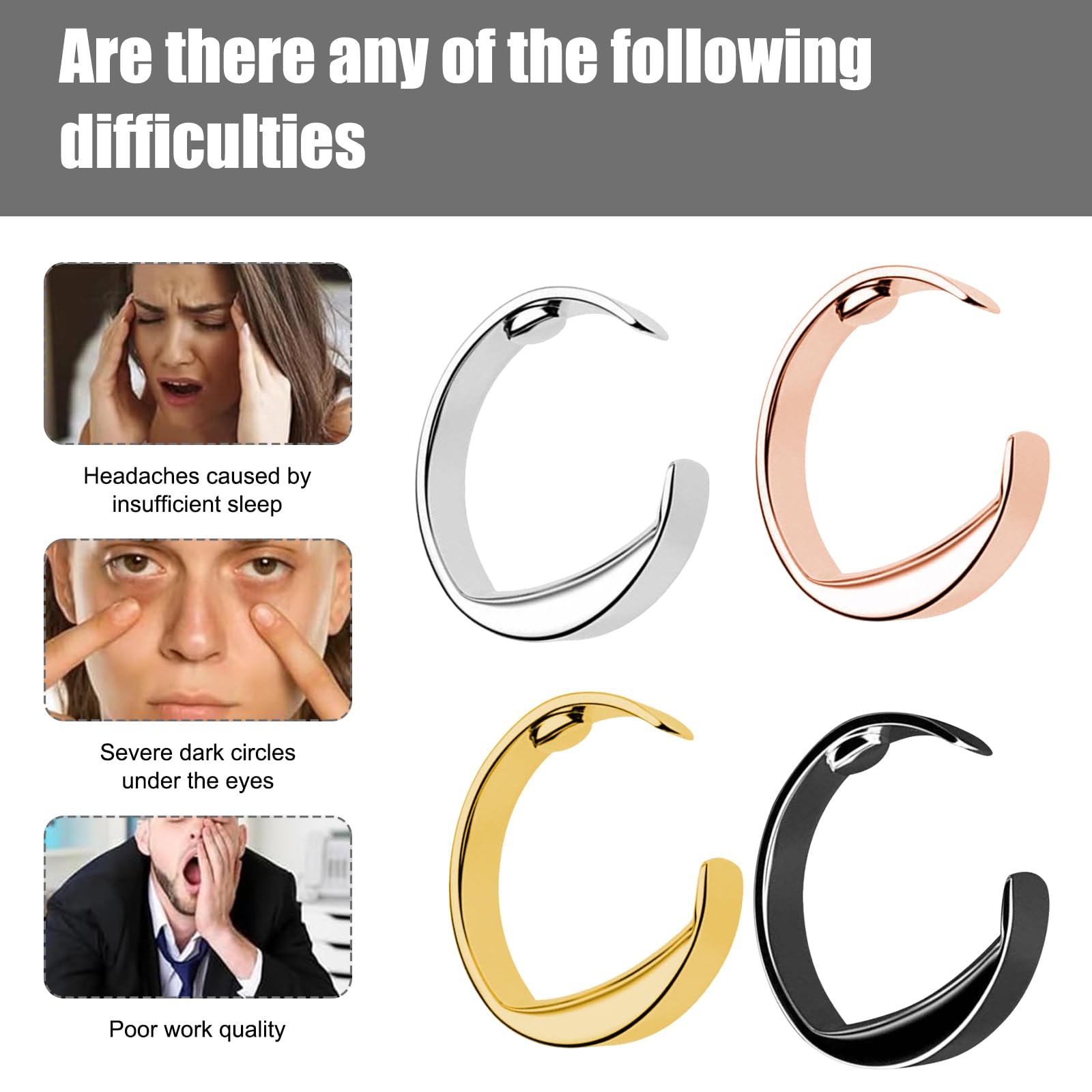 Pierścień przeciw chrapaniu na palec dla mężczyzn i kobiet (L) - Skuteczna akupresura do walki z chrapaniem - obrazek 6