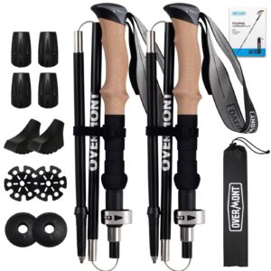 Overmont Kijki do chodzenia - 2-pak składanych kijków z włókna węglowe