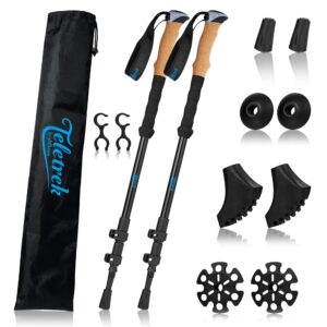 Teletrek ultralekkie kijki trekkingowe - regulowane 65-135 cm aluminiowe z korkowym uchwytem