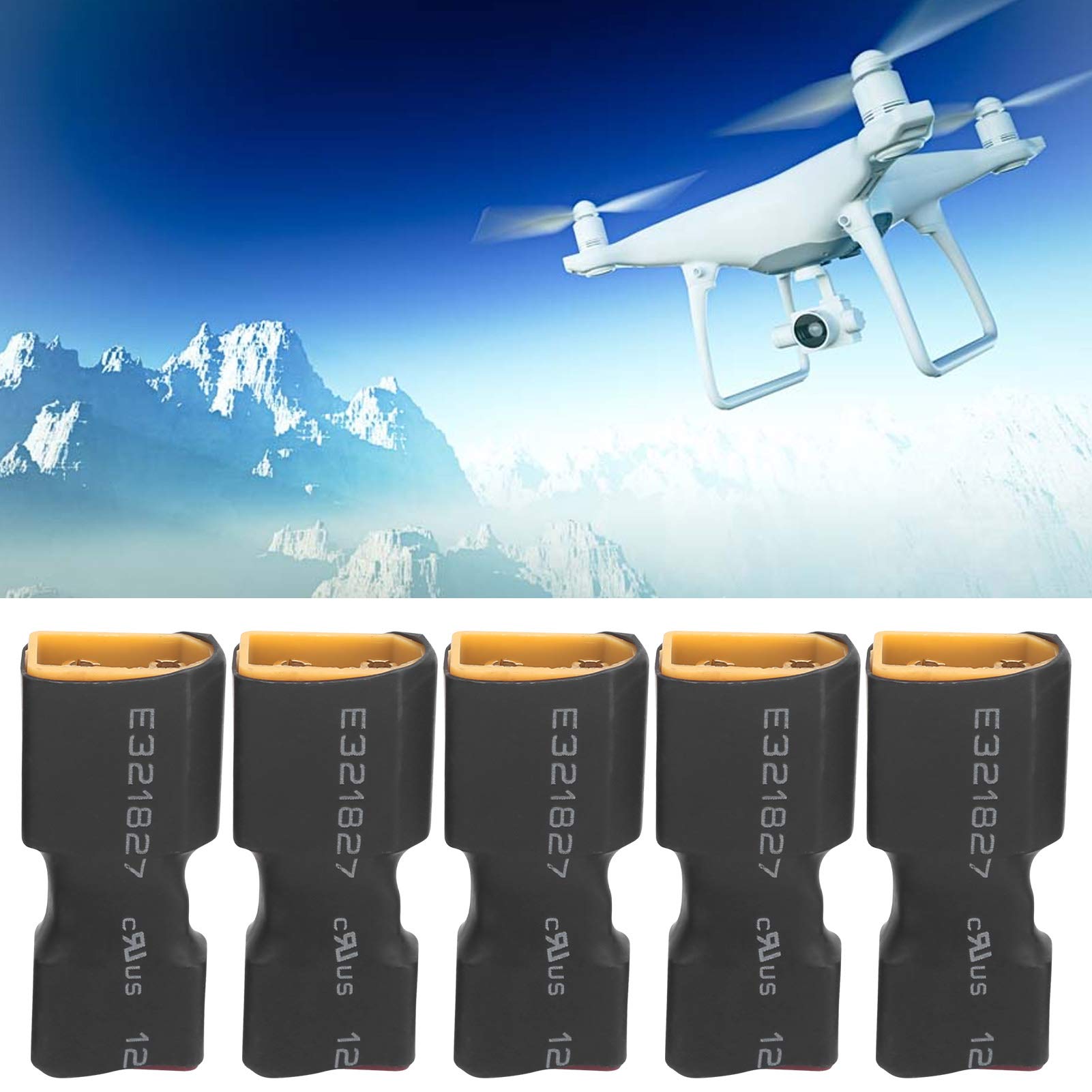 Złącze baterii RC XT60 T Adapter 5 szt. | Dilwe | Tworzywo sztuczne metal | Mocne połączenie | RC Samoloty | Drony - obrazek 7