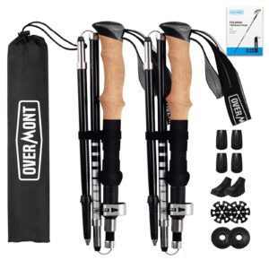 Kijki trekkingowe z włókna węglowego 7075 aluminium - ultralekkie, składane, regulowane 105-125 cm, nordic walking - 1 para z akcesoriami