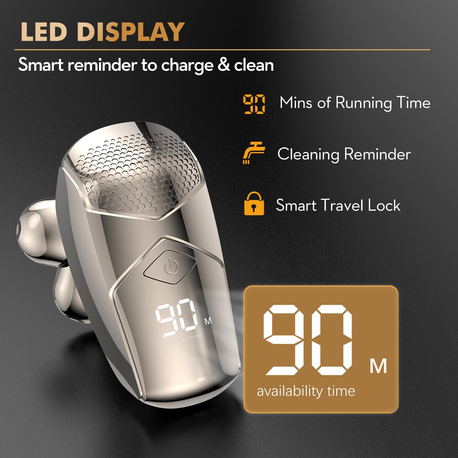 Golarka elektryczna do łysienia 5w1 z 6 obrotowymi głowicami IPX7 - zestaw do pielęgnacji brody i włosów - obrazek 6