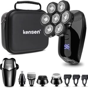 Golarka elektryczna dla łysych mężczyzn KENSEN 5w1 LED 7D wodoodporna