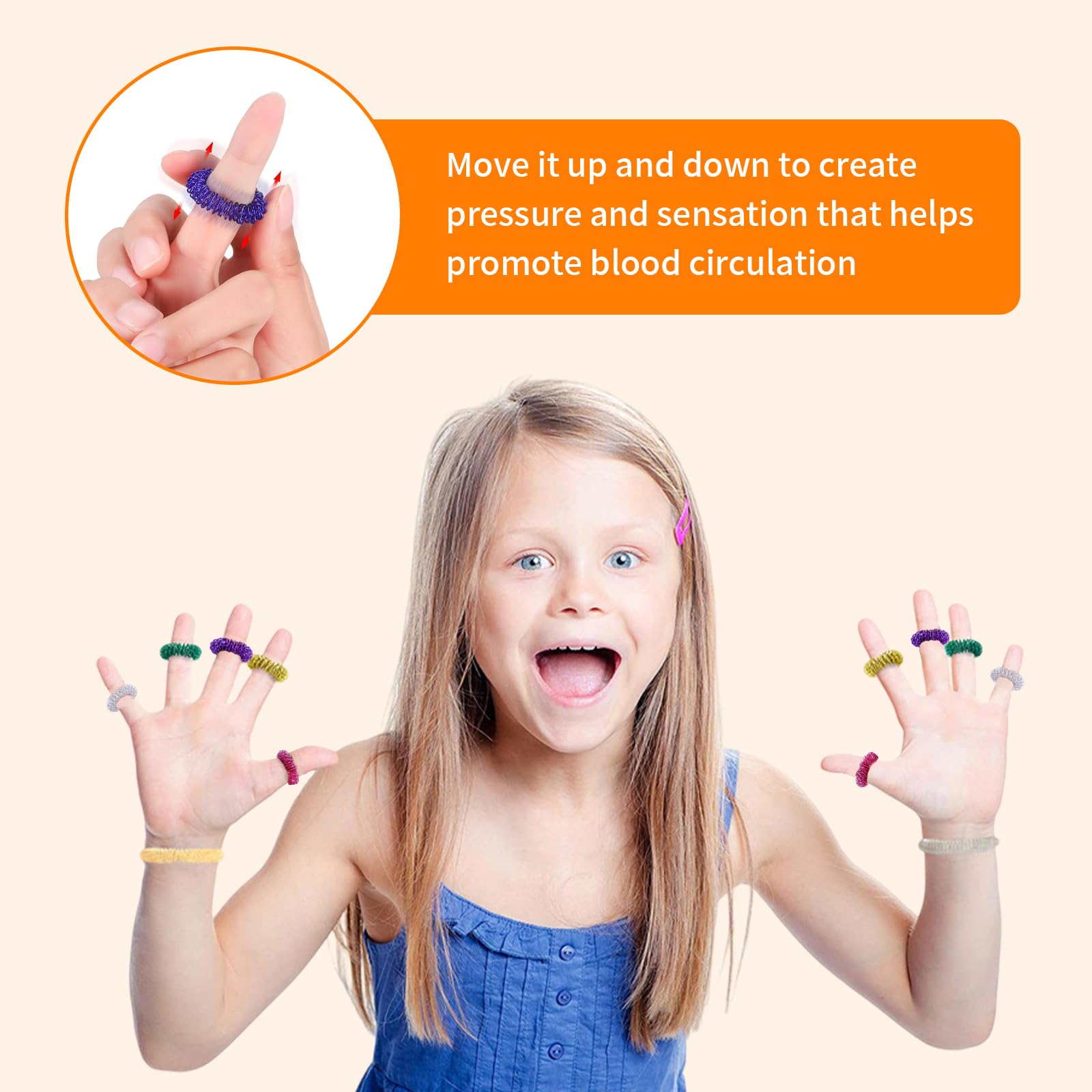 26 sztuk pierścieni antystresowych, pierścienie do masażu palców i nad - obrazek 5