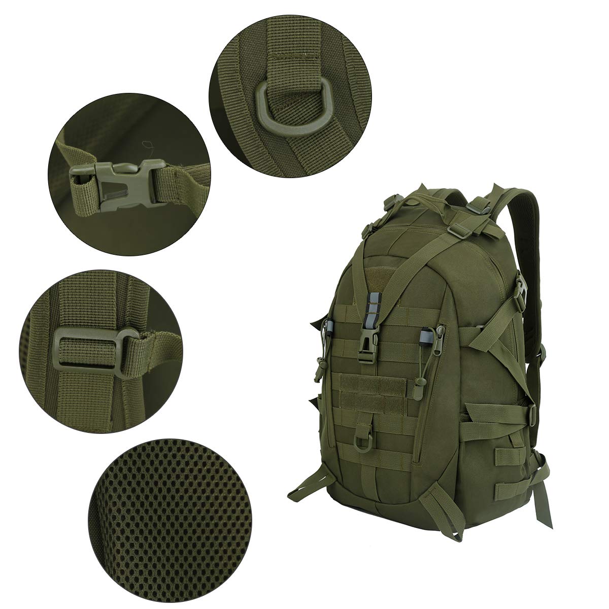 Plecak taktyczny LOCAL LION 30L - męski, wodoszczelny, do wędrówek sportów na świeżym powietrzu i podróży na kemping - obrazek 4