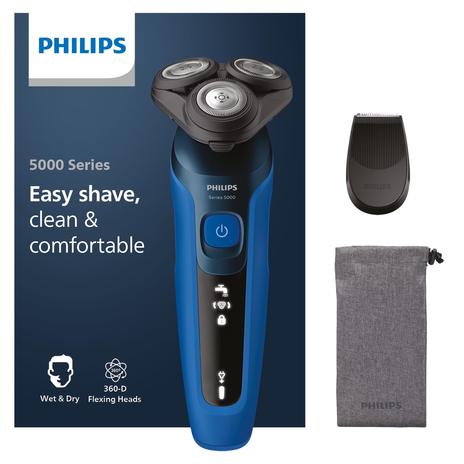 Philips Series 5000 S5466/18, Elektryczna golarka na mokro i na sucho,