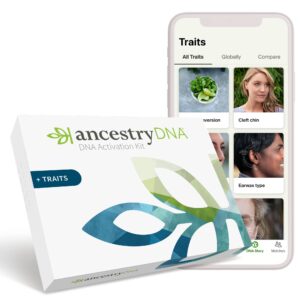 AncestryDNA + cechy: Pochodzenie genetyczne + testy cechowe, zestaw An