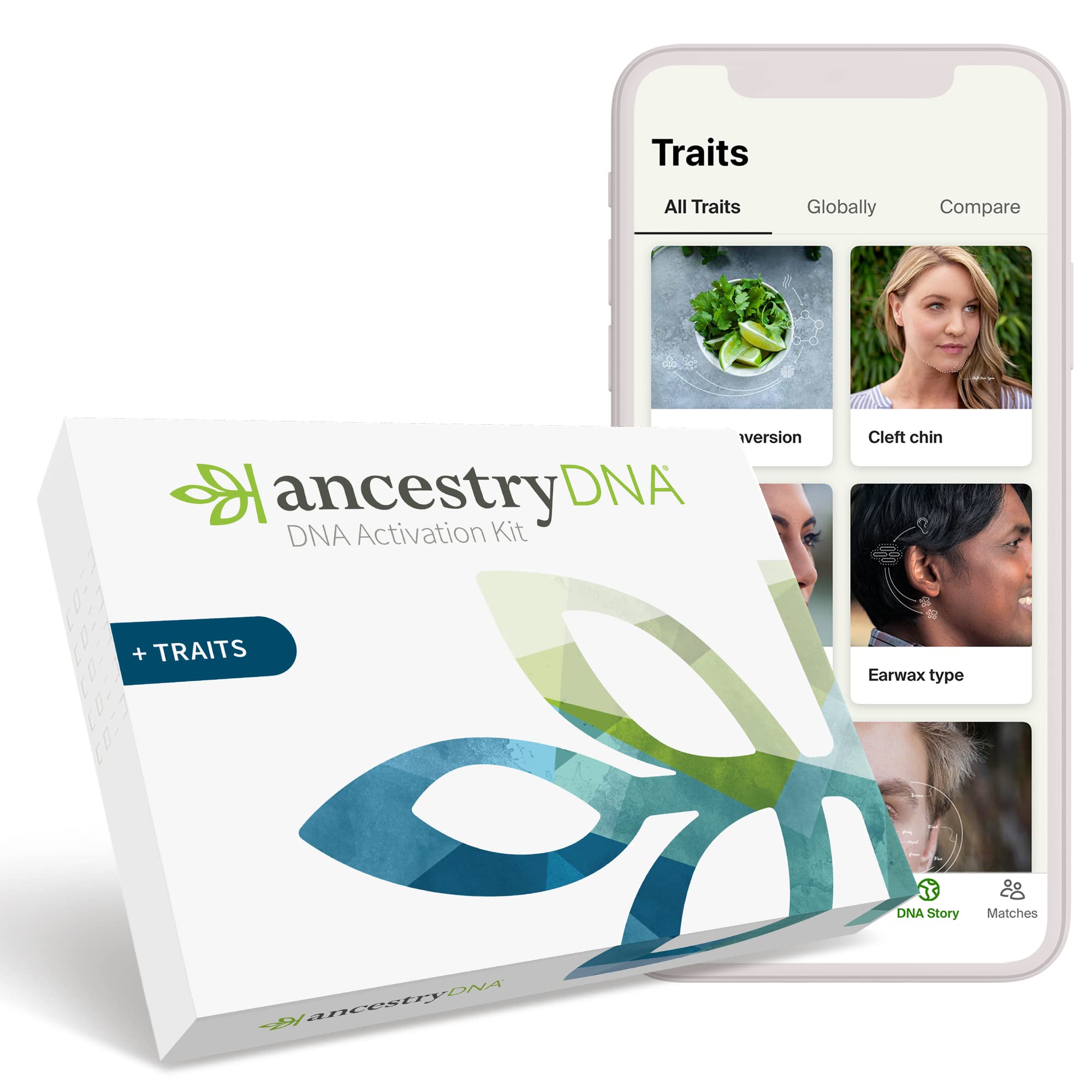 AncestryDNA + cechy: Pochodzenie genetyczne + testy cechowe, zestaw An