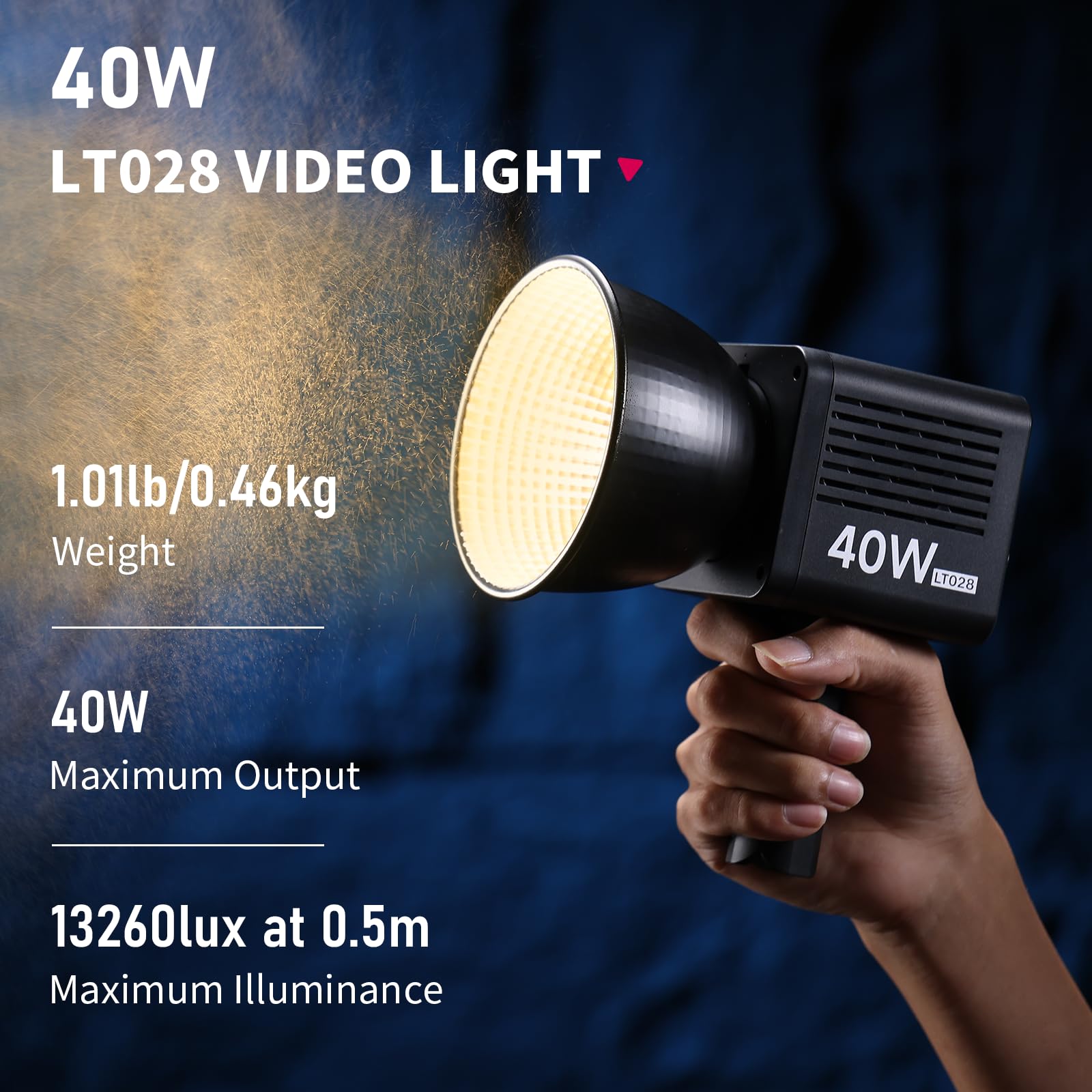 ULANZI Lampa wideo 40 W COB Bi-Color 2500-6500 K LED z akumulatorem 3400 mAh - Profesjonalne oświetlenie fotograficzne z 8 efektami świetlnymi - obrazek 6
