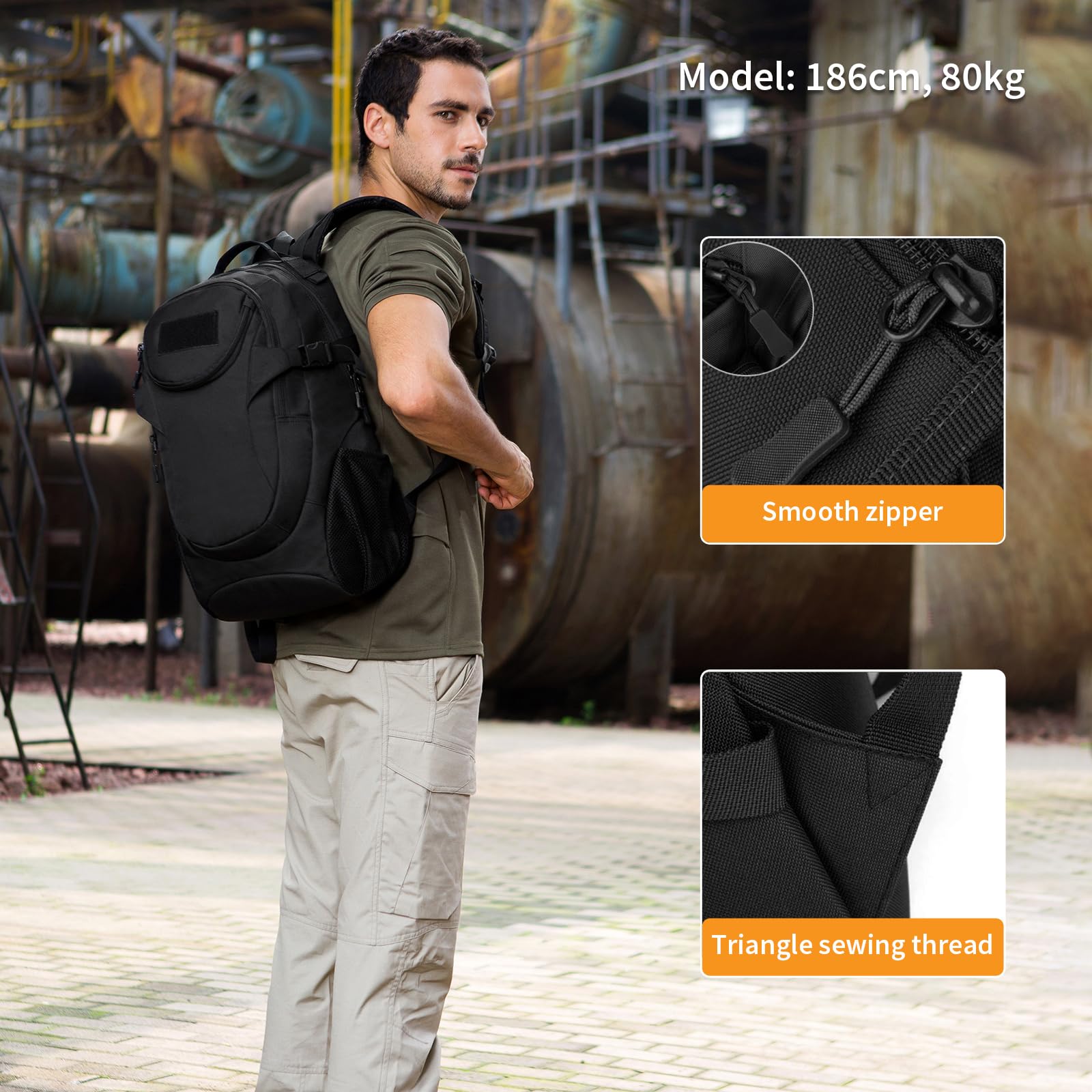 Taktyczny plecak wojskowy 25 l Molle szturmowy szkolny na kemping trekking - obrazek 4