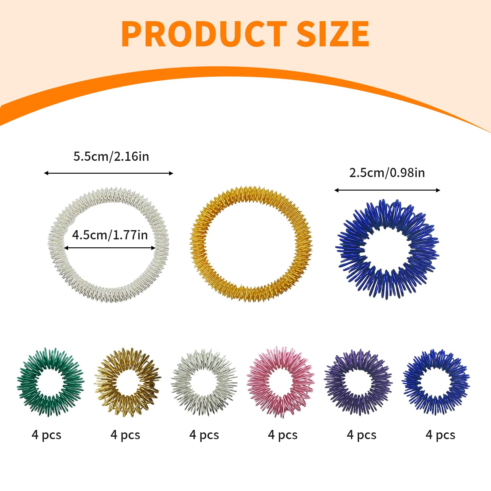 26 sztuk pierścieni antystresowych, pierścienie do masażu palców i nad - obrazek 2