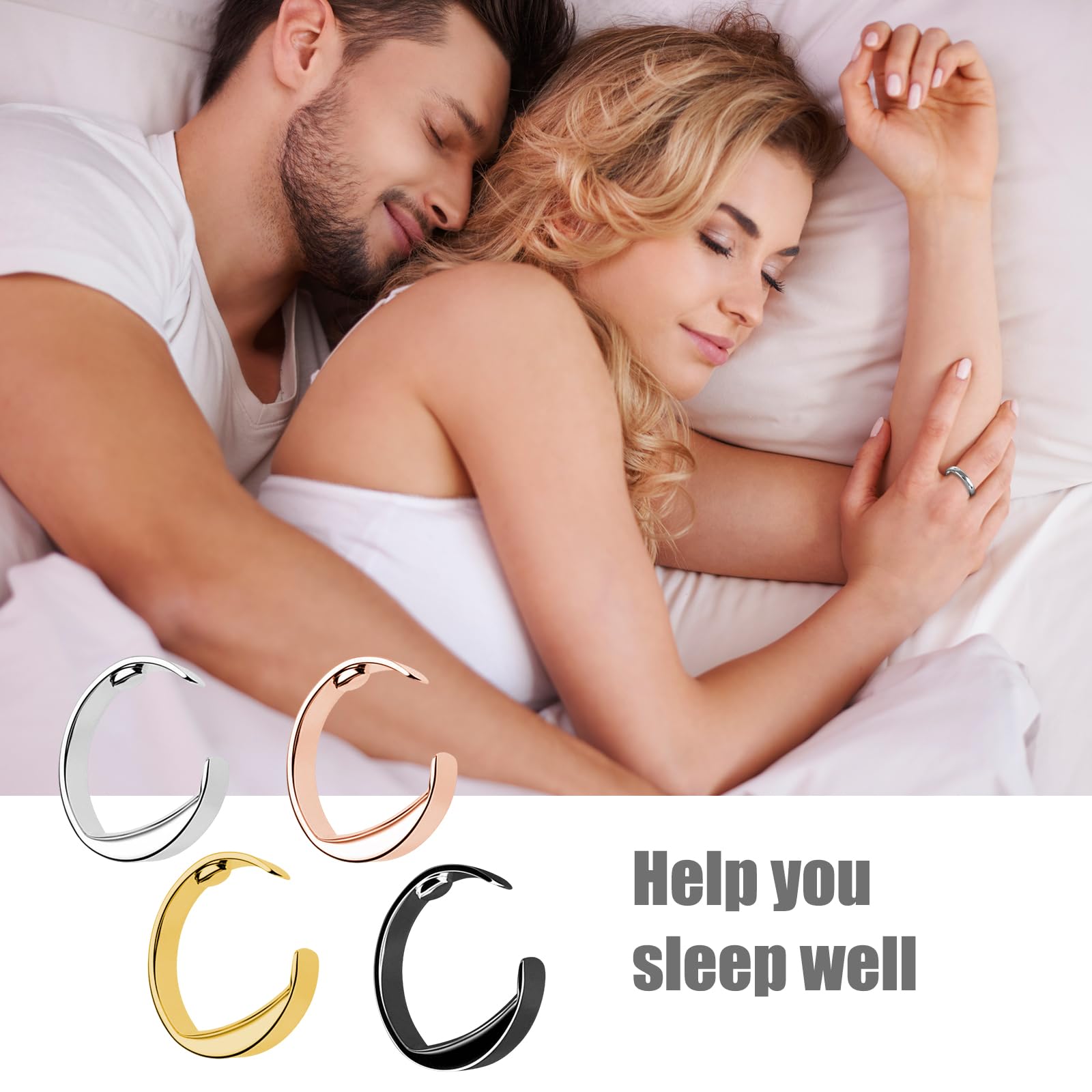 Pierścień przeciw chrapaniu na palec dla mężczyzn i kobiet (L) - Skuteczna akupresura do walki z chrapaniem - obrazek 2